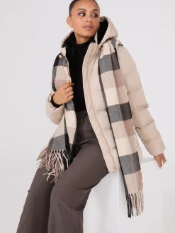 Checkered Fringe Scarf