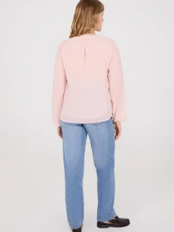 Chiffon Ruffle Button-Front Blouse