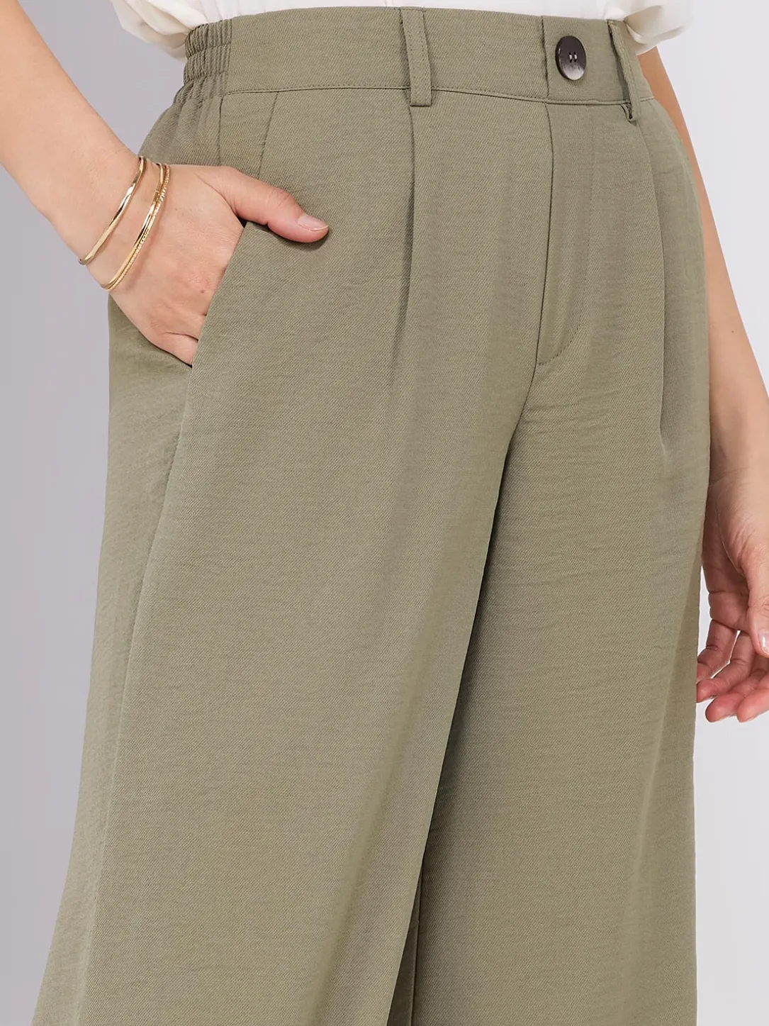 Classic Rise Wide-Leg Pants