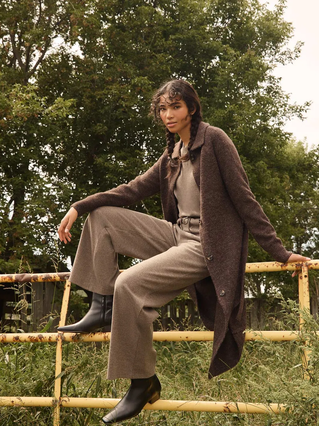 Collared Button-Front Duster