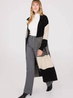 Collared Colour Block Long Duster