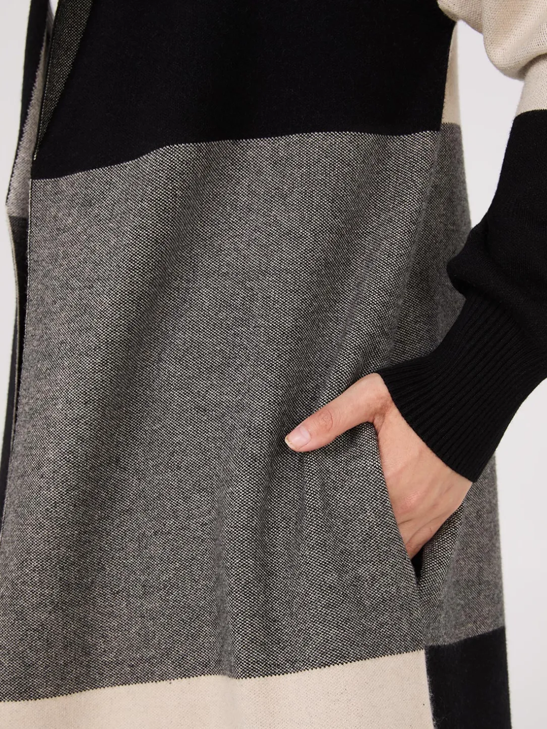 Collared Colour Block Long Duster