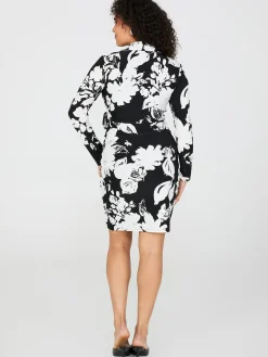 Collared Floral Print Wrap Dress