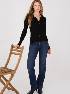 Collared 2-Way Zip-Front Sweater