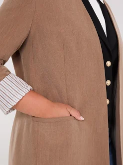 Collarless Open Blazer