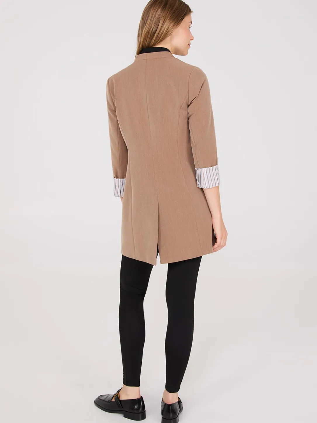 Collarless Open Blazer