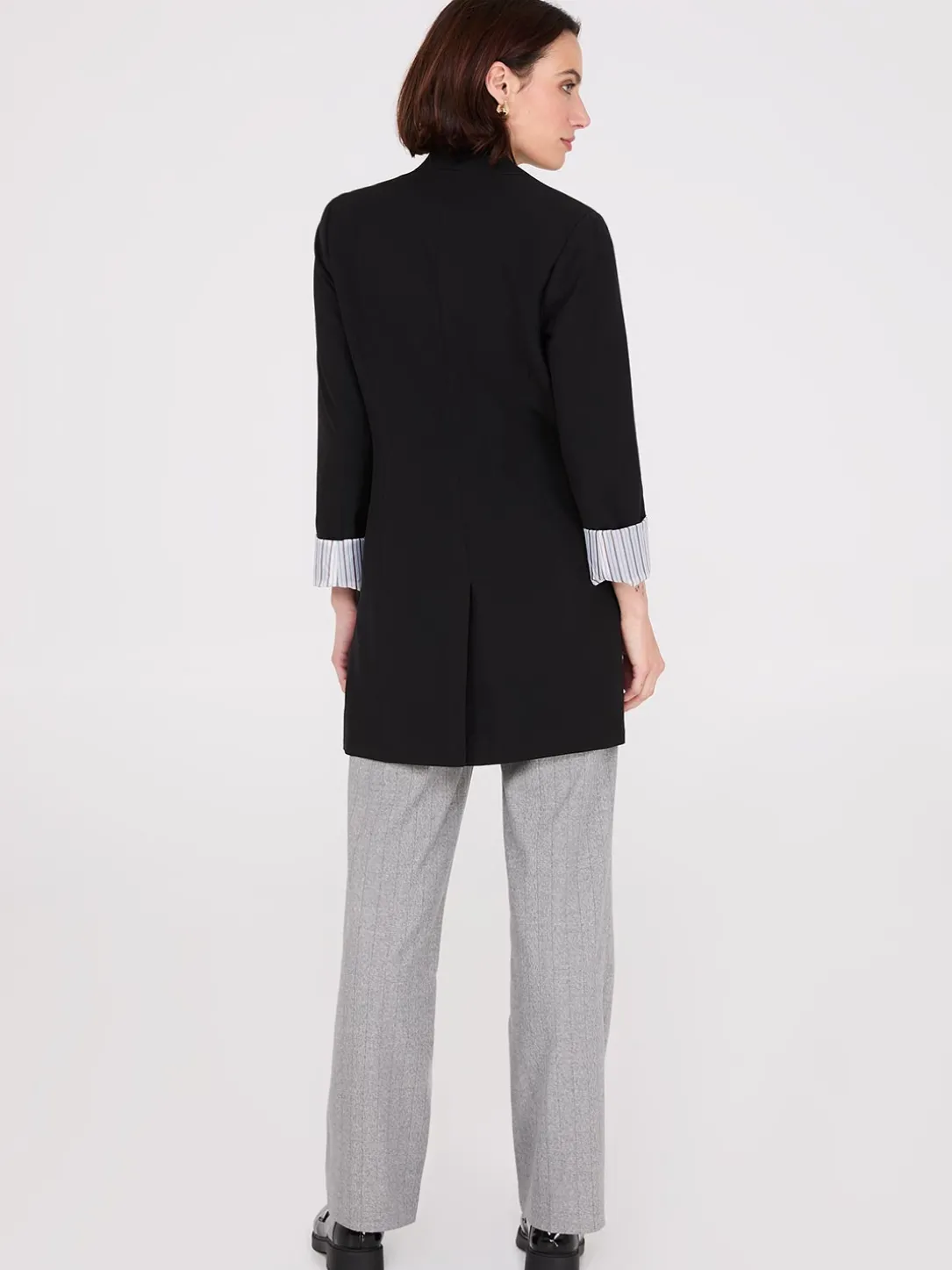 Collarless Open Blazer