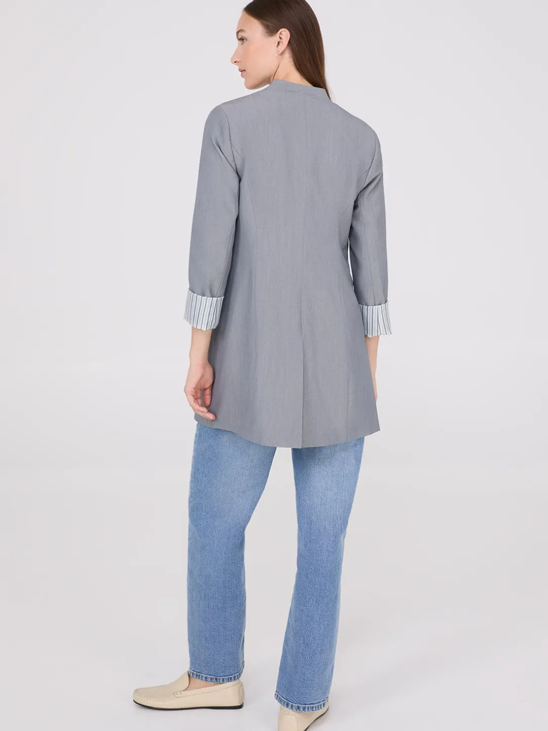 Collarless Open Blazer