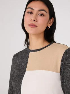 Colour Block Crew Neck Top