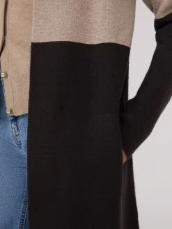 Colour Block Notch Collar Duster
