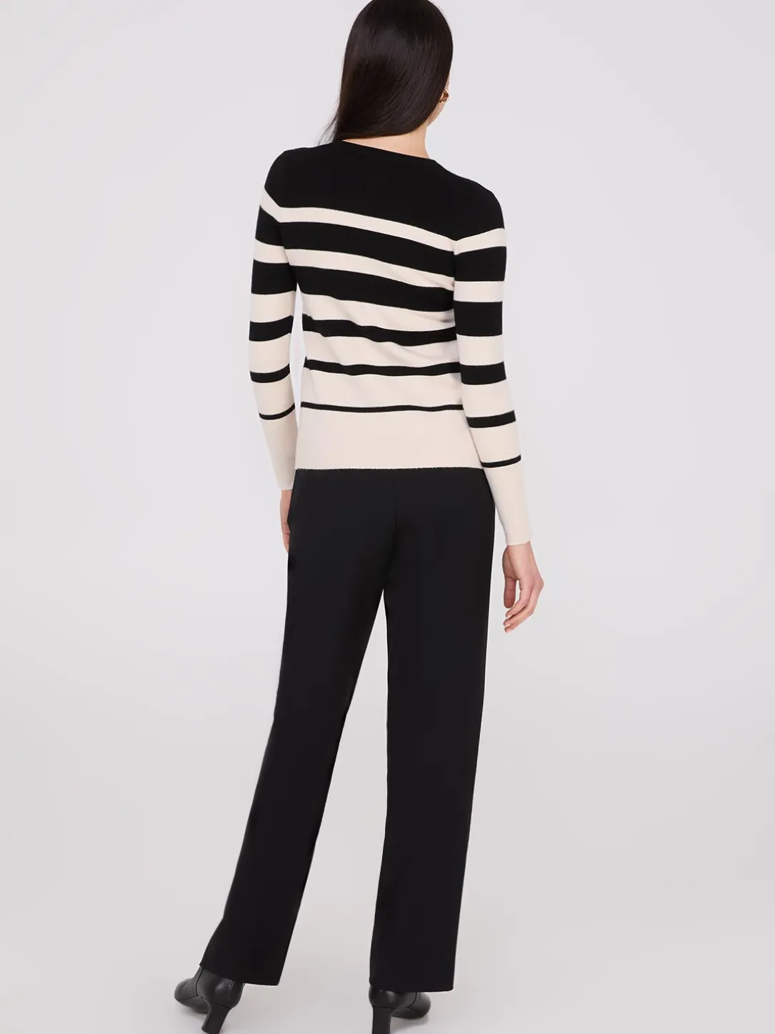 Colour Block Striped Button-Front Cardigan