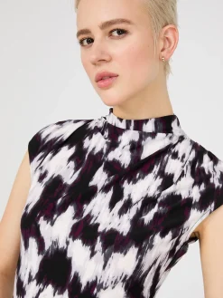 Colour Wash Funnel Neck Top