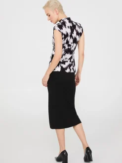 Colour Wash Funnel Neck Top