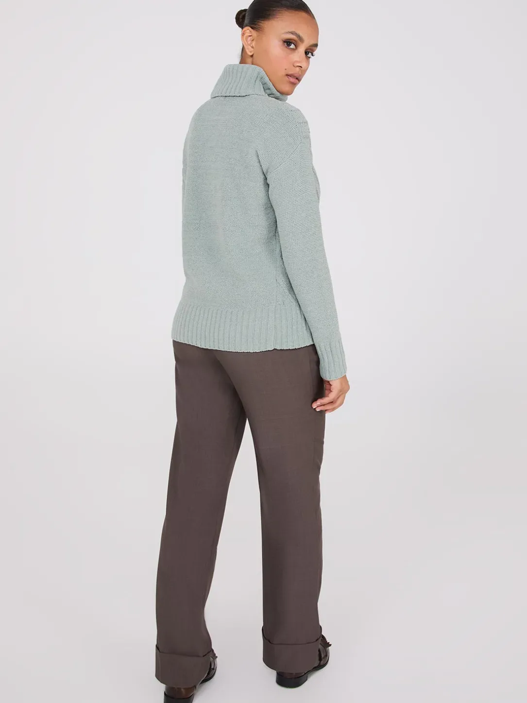 Cowl Neck Chenille Sweater
