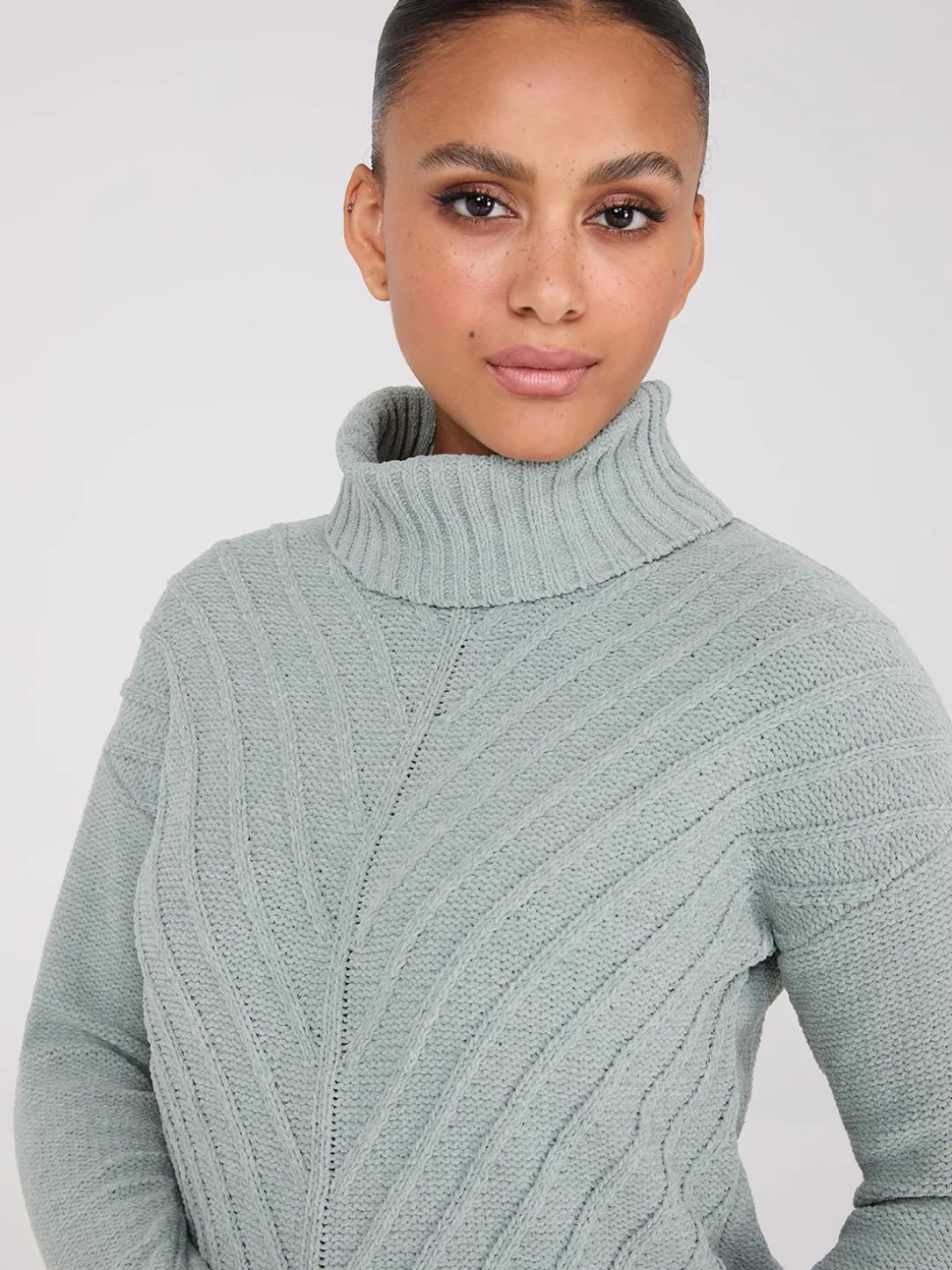 Cowl Neck Chenille Sweater