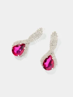 Criss-Cross Gem Tear Drop Earring