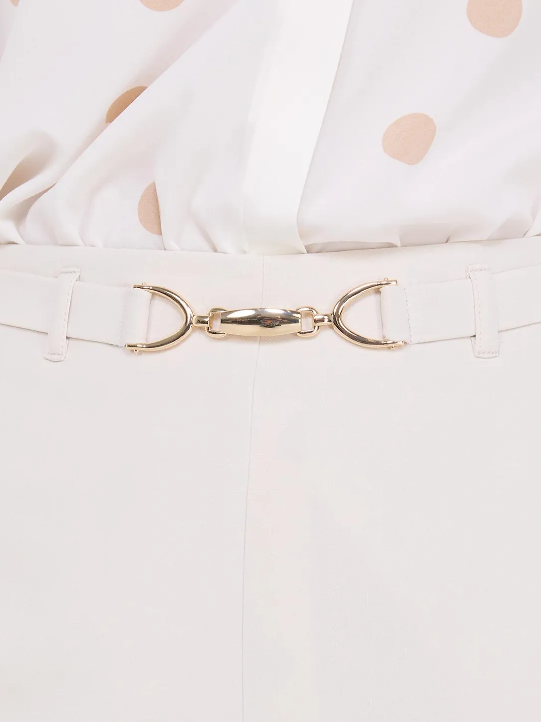 Cropped Wide-Leg Pants With Gold Hardware