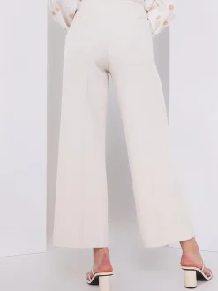 Cropped Wide-Leg Pants With Gold Hardware