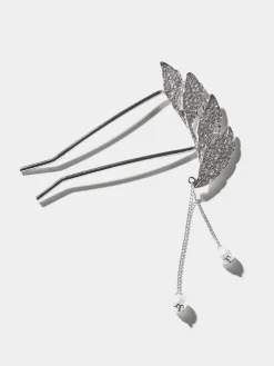 Decorative Jewelled Feather Hair Pin
