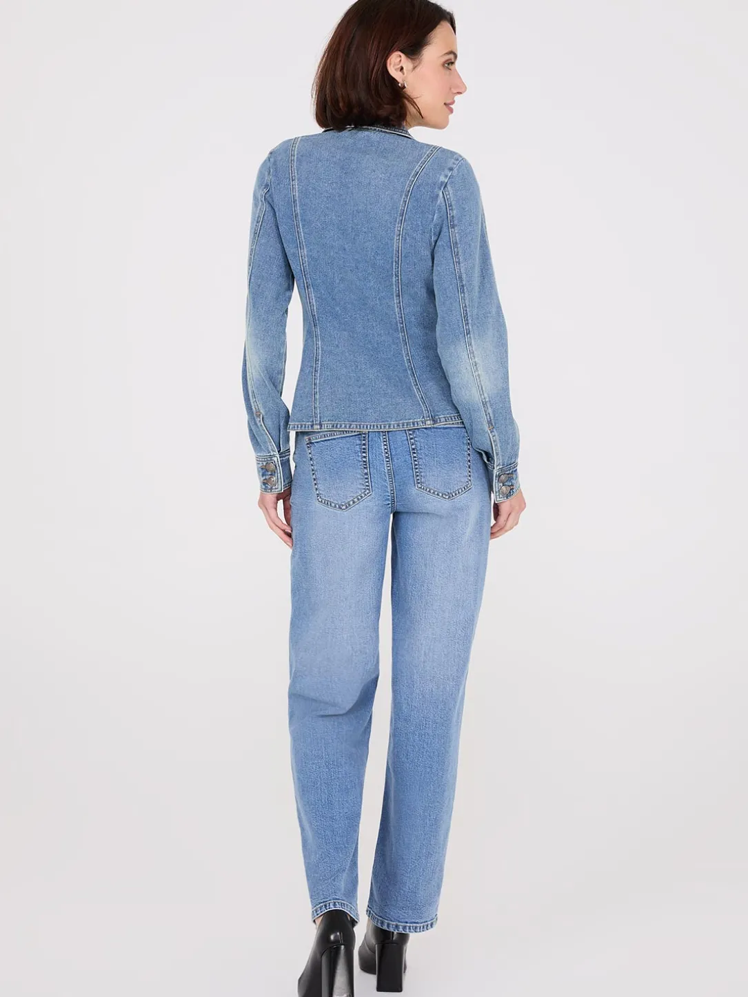 Denim Double-Breasted Blazer