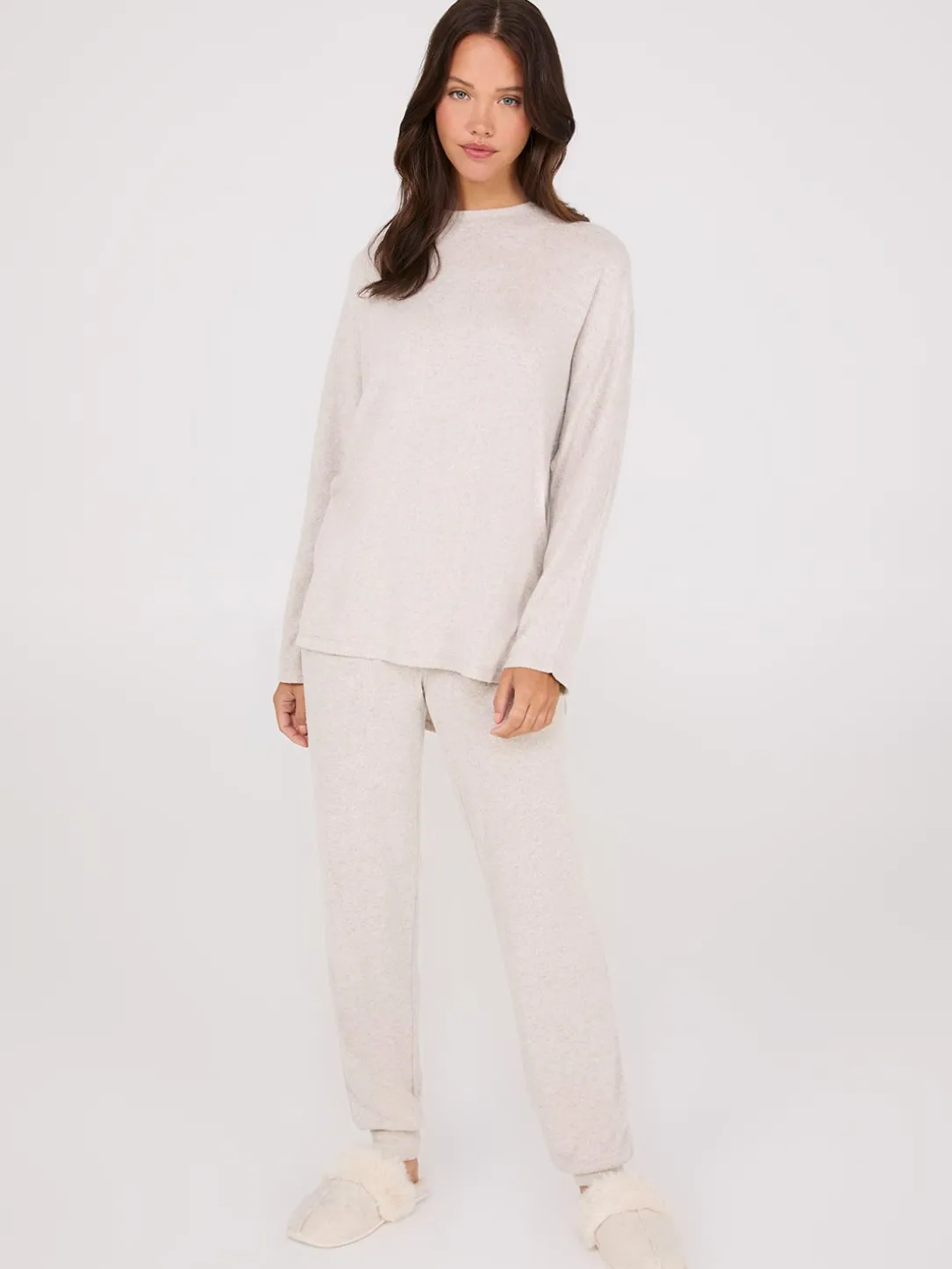 Dolman Sleeve Melange Pajama Set