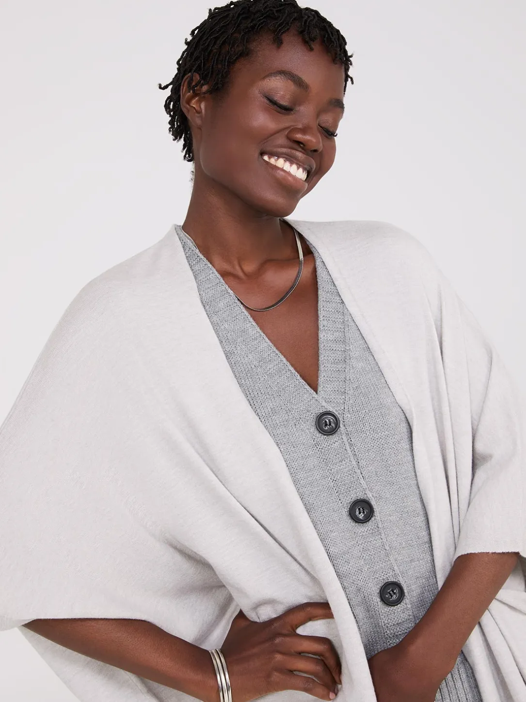 Dolman Sleeve Open Cape Sweater