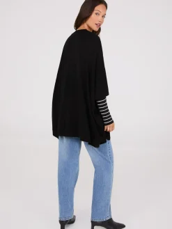 Dolman Sleeve Open Cape Sweater