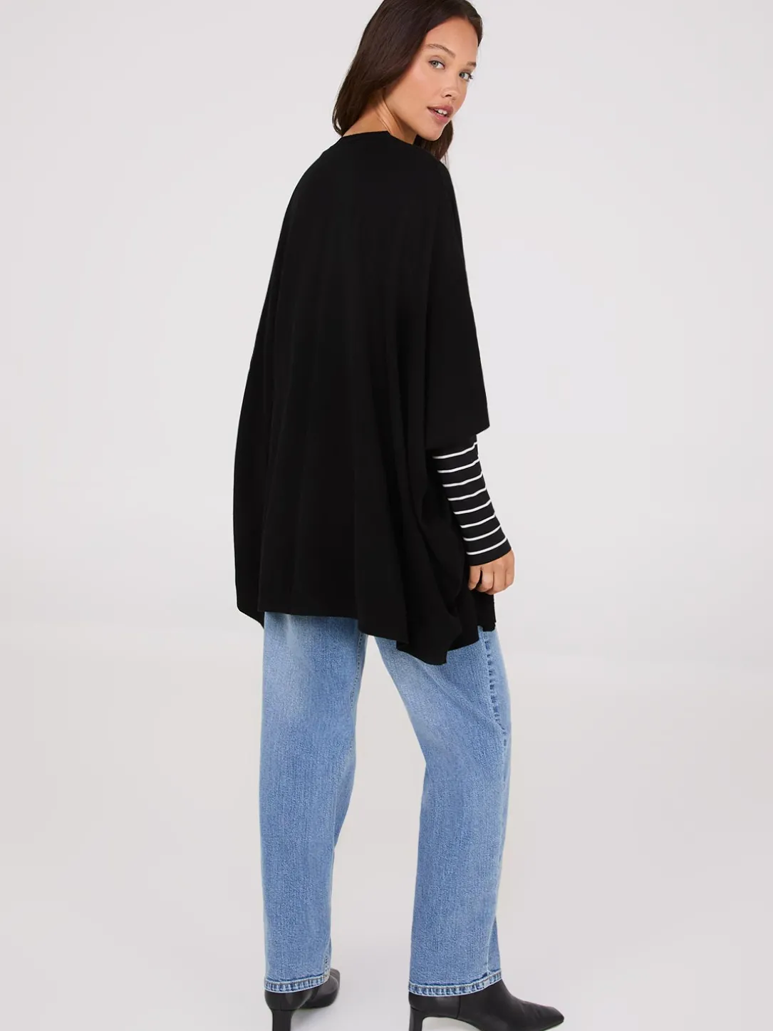 Dolman Sleeve Open Cape Sweater