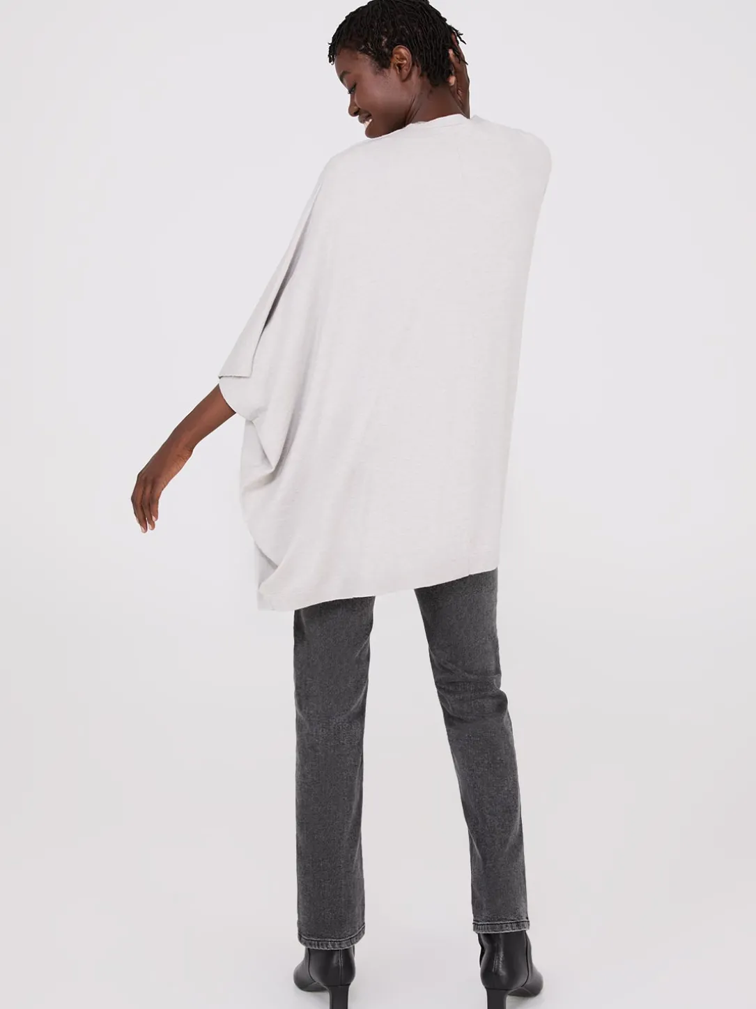 Dolman Sleeve Open Cape Sweater