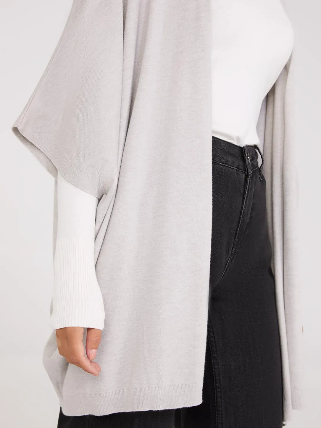 Dolman Sleeve Open Cape Sweater
