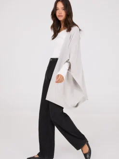 Dolman Sleeve Open Cape Sweater