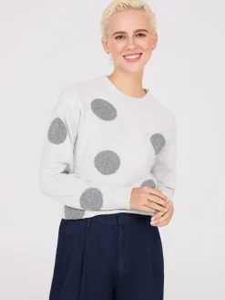Dot Print Jacquard Sweater