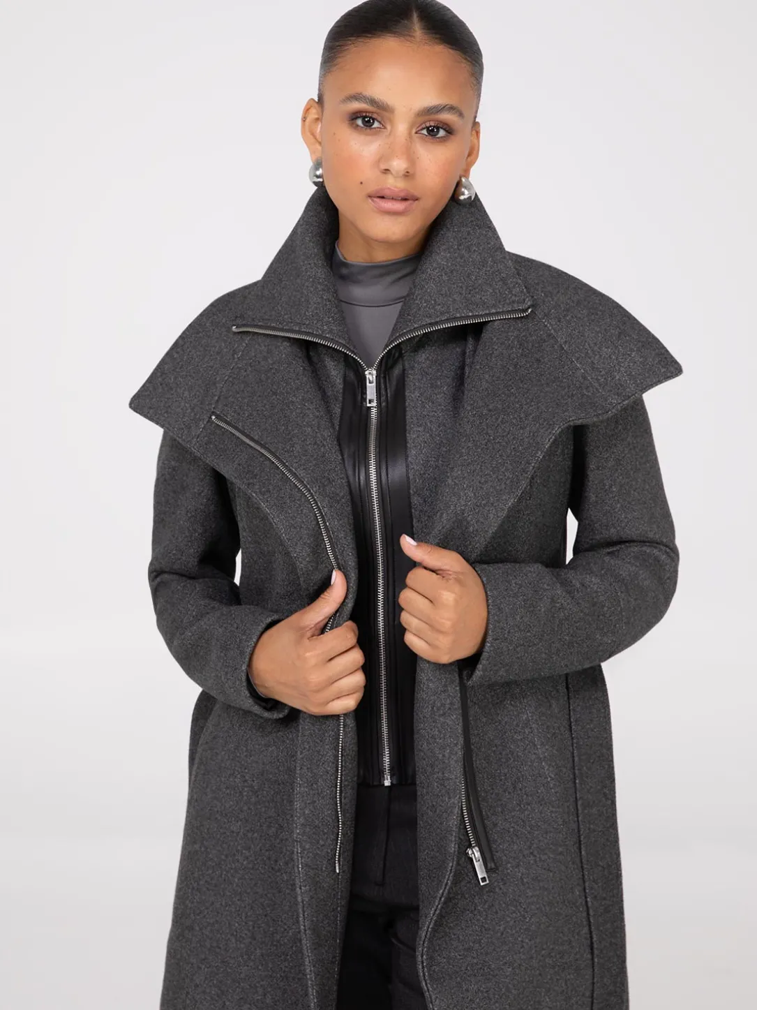 Double Collar 3/4 Coat