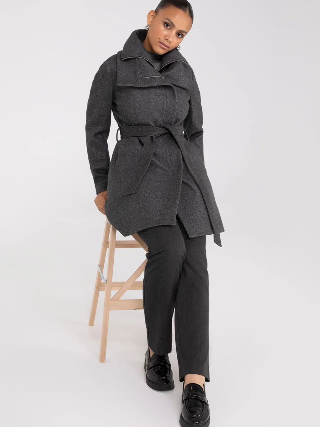 Double Collar 3/4 Coat