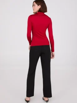 Double Layer Mock Neck Long Sleeve Top