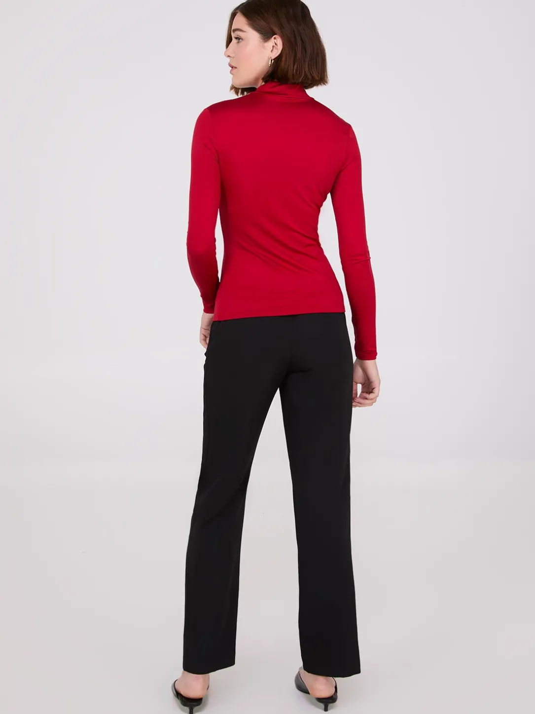 Double Layer Mock Neck Long Sleeve Top