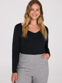 Double Layer V-Neck Long Sleeve Top