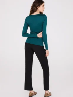 Double Layer V-Neck Long Sleeve Top