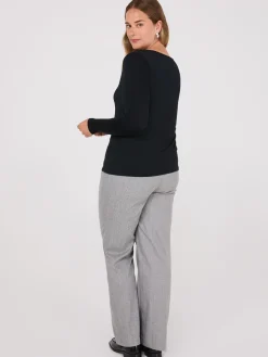 Double Layer V-Neck Long Sleeve Top