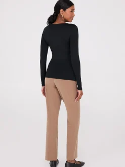 Double Layer V-Neck Long Sleeve Top