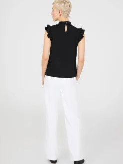 Double Ruffle Embroidered Top