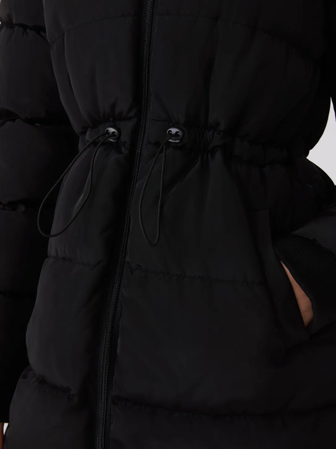 Drawstring Waist Puffer Jacket