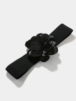 Elastic Stretch Belt With Satin Rose Detail