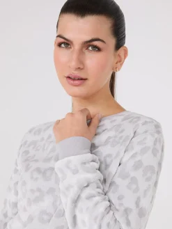 Embossed Animal Print Plush Pajama Set