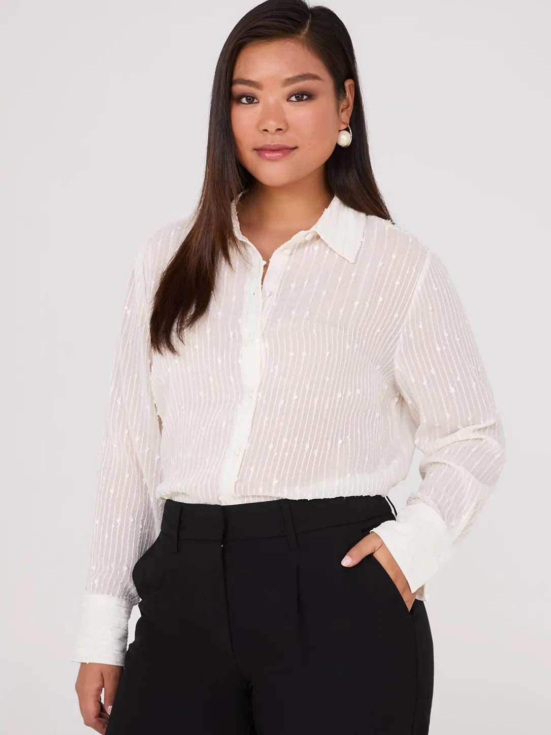 Embroidered Sequin Chiffon Blouse
