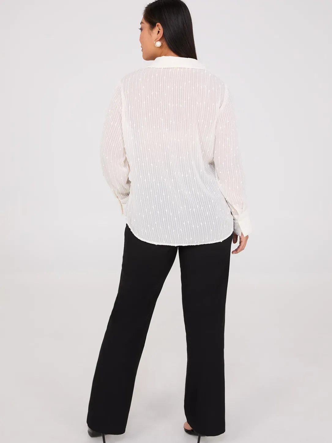 Embroidered Sequin Chiffon Blouse