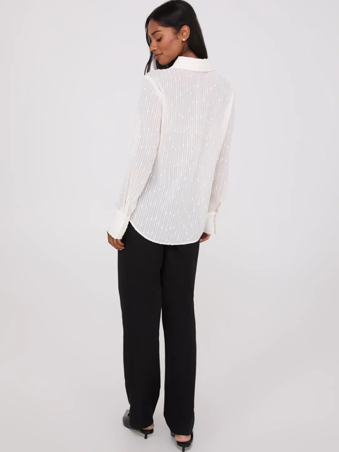 Embroidered Sequin Chiffon Blouse