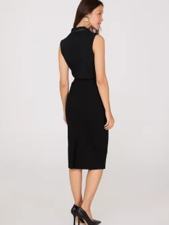Exposed Zipper Front Pencil Skirt