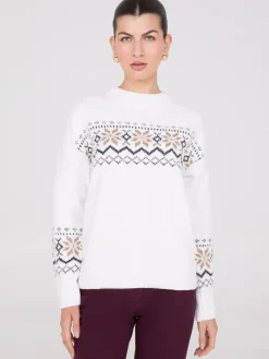 Fair Isle Mock Neck Chenille Sweater
