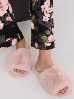 Faux Fur Slipper Slides